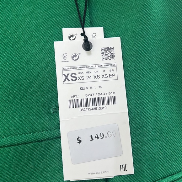 Women Zara Apple Green Buttoned Coat Size XS - Picture 14 of 16